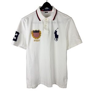 Mens 2000s Polo Ralph Lauren Big Pony USA Embroidered Logo Polo Shirt Size M